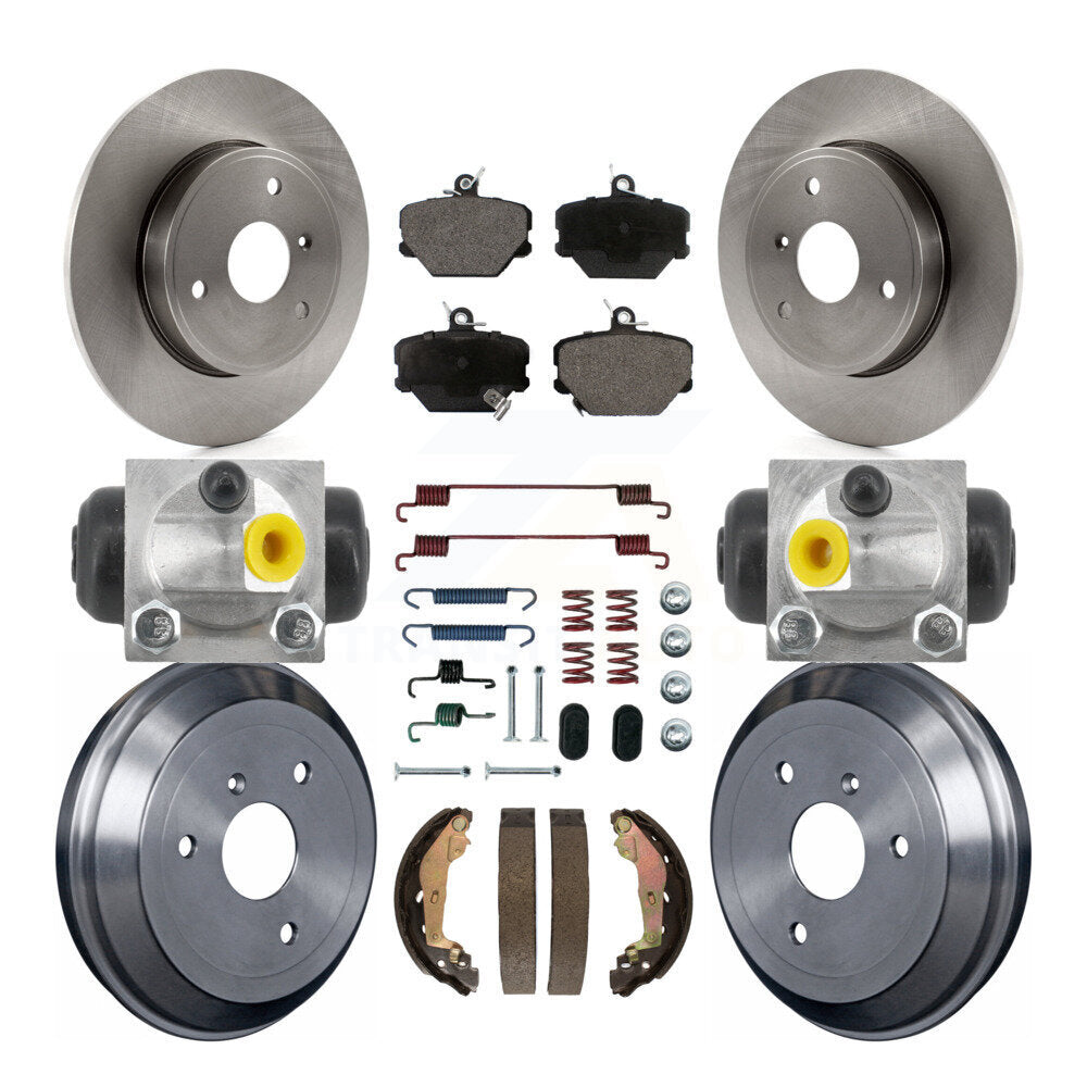Front Rear Disc Brake Rotors Semi-Metallic Pads And Drum Kit (9Pc) For Smart Fortwo K8F-104366