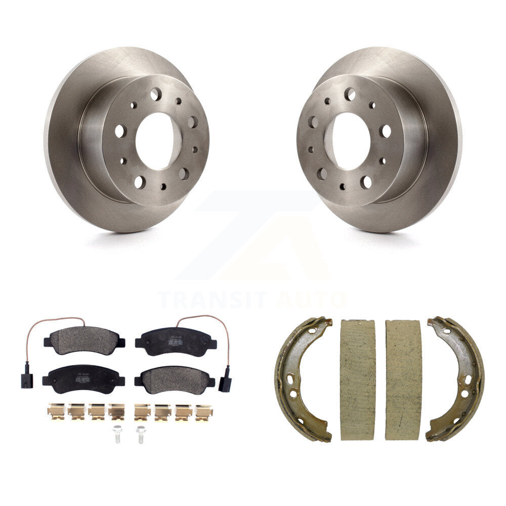 Rear Disc Rotors Semi-Metallic Pads & Parking Shoes Kit For Ram ProMaster 2500 3500 1500 K8F-104389