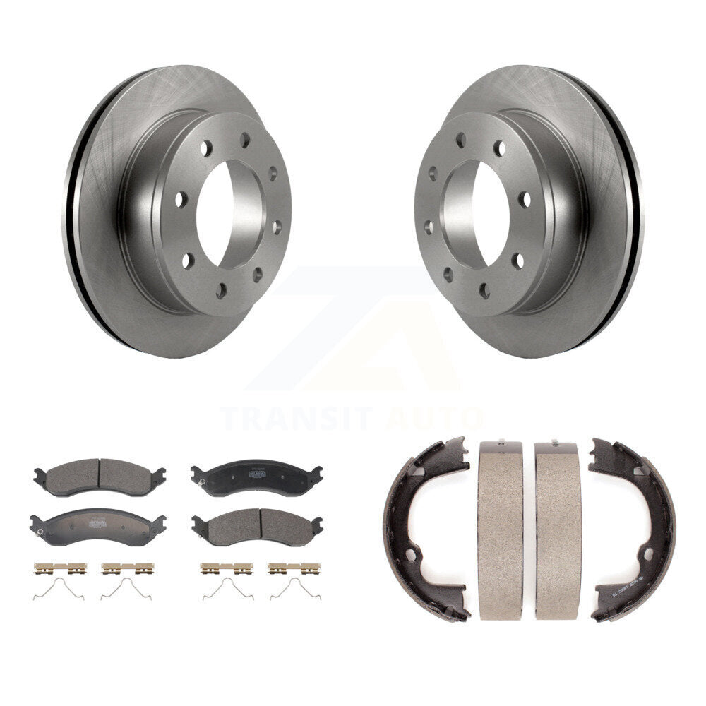 Rear Disc Rotors Semi-Metallic Pads Parking Shoes Kit For GMC Chevrolet Savana 2500 3500 K8F-104392