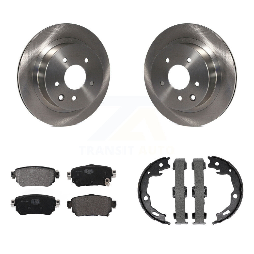 Rear Disc Rotors Semi-Metallic Pads Parking Brake Shoes Kit For 2019 Nissan Rogue Sport S K8F-104408