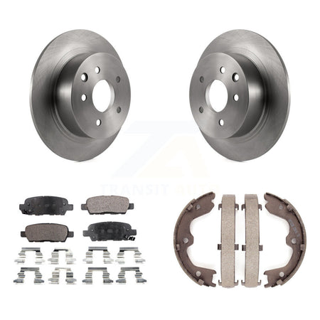 Rear Disc Rotors Semi-Metallic Pads And Parking Brake Shoes Kit For Nissan Altima Maxima K8F-104412