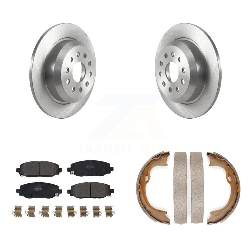 Rear Disc Rotors Semi-Metallic Pads Parking Shoes Kit For 2018-2020 Jeep Wrangler Rubicon K8F-104414