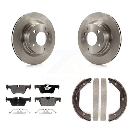 Rear Disc Rotors Semi-Metallic Pads Parking Shoes Kit For BMW 328i Convertible with 2.0L K8F-104420