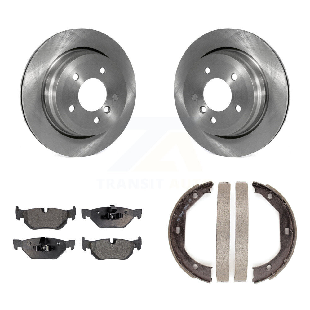 Rear Disc Rotors Semi-Metallic Pads Parking Shoes Kit For BMW 328i xDrive X1 328xi 325xi K8F-104422