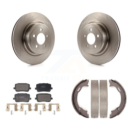 Rear Disc Rotors Semi-Metallic Pads Parking Shoes Kit For Dodge Charger Pursuit with RWD K8F-104448