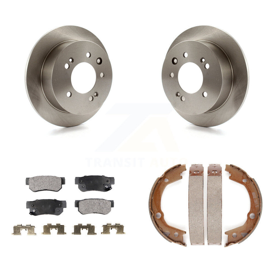 Rear Disc Rotors Semi-Metallic Pads And Parking Brake Shoes Kit For Hyundai Elantra K8F-104469