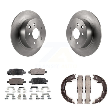 Rear Disc Rotors Semi-Metallic Pads And Parking Brake Shoes Kit For Nissan Sentra Juke K8F-104481