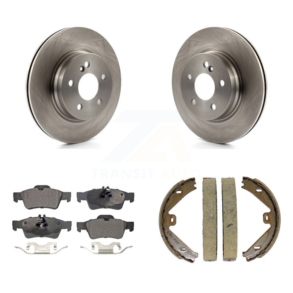 Rear Disc Rotors Semi-Metallic Pads And Parking Brake Shoes Kit For Mercedes-Benz E550 K8F-104508