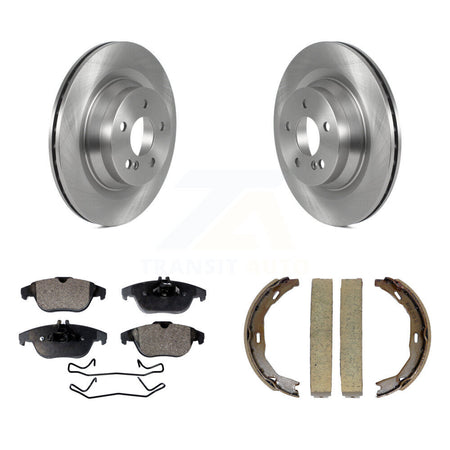 Rear Disc Rotors Semi-Metallic Pads And Parking Brake Shoes Kit For Mercedes-Benz E550 K8F-104509