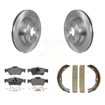 Rear Disc Rotors Semi-Metallic Pads And Parking Brake Shoes Kit For Mercedes-Benz E550 K8F-104513
