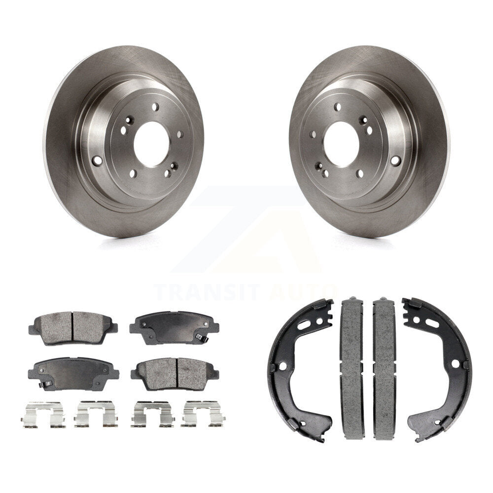 Rear Disc Rotors Semi-Metallic Pads And Parking Brake Shoes Kit For Hyundai Genesis G80 K8F-104515