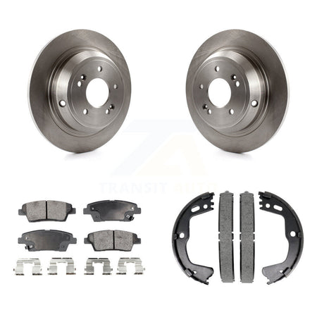 Rear Disc Rotors Semi-Metallic Pads And Parking Brake Shoes Kit For Hyundai Genesis G80 K8F-104515