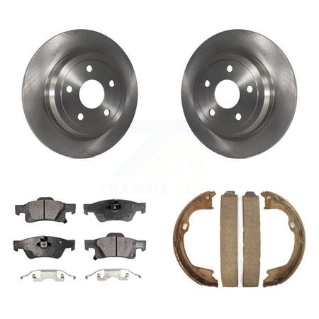 Rear Disc Rotors Semi-Metallic Pads Parking Brake Shoes Kit For Dodge Durango Jeep Grand K8F-104528