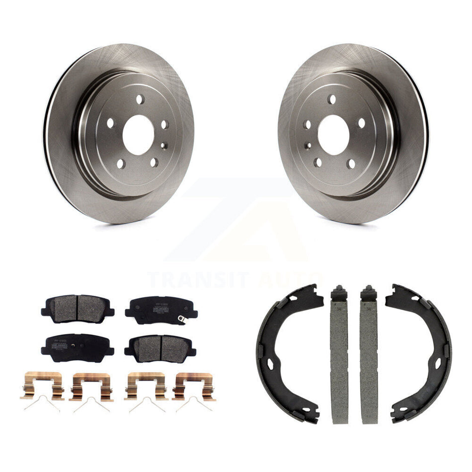 Rear Disc Rotors Semi-Metallic Pads And Parking Brake Shoes Kit For Cadillac CTS K8F-104532
