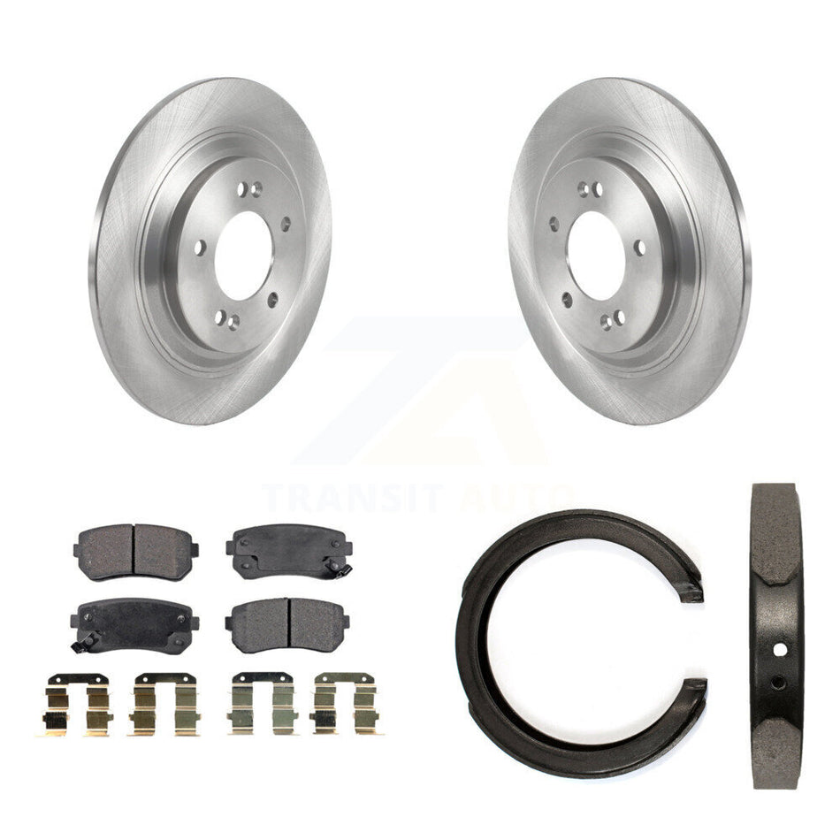 Rear Disc Rotors Semi-Metallic Pads Parking Shoes Kit For Kia Cadenza Limited/Technology K8F-104543