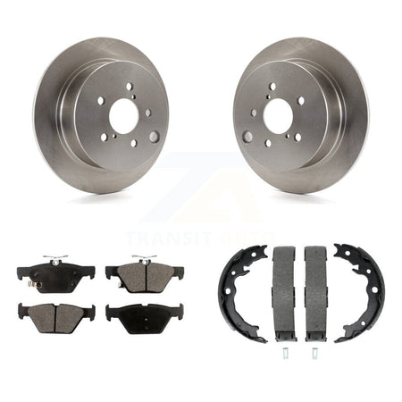 Rear Disc Rotors Semi-Metallic Pads And Parking Brake Shoes Kit For Subaru Crosstrek K8F-104545