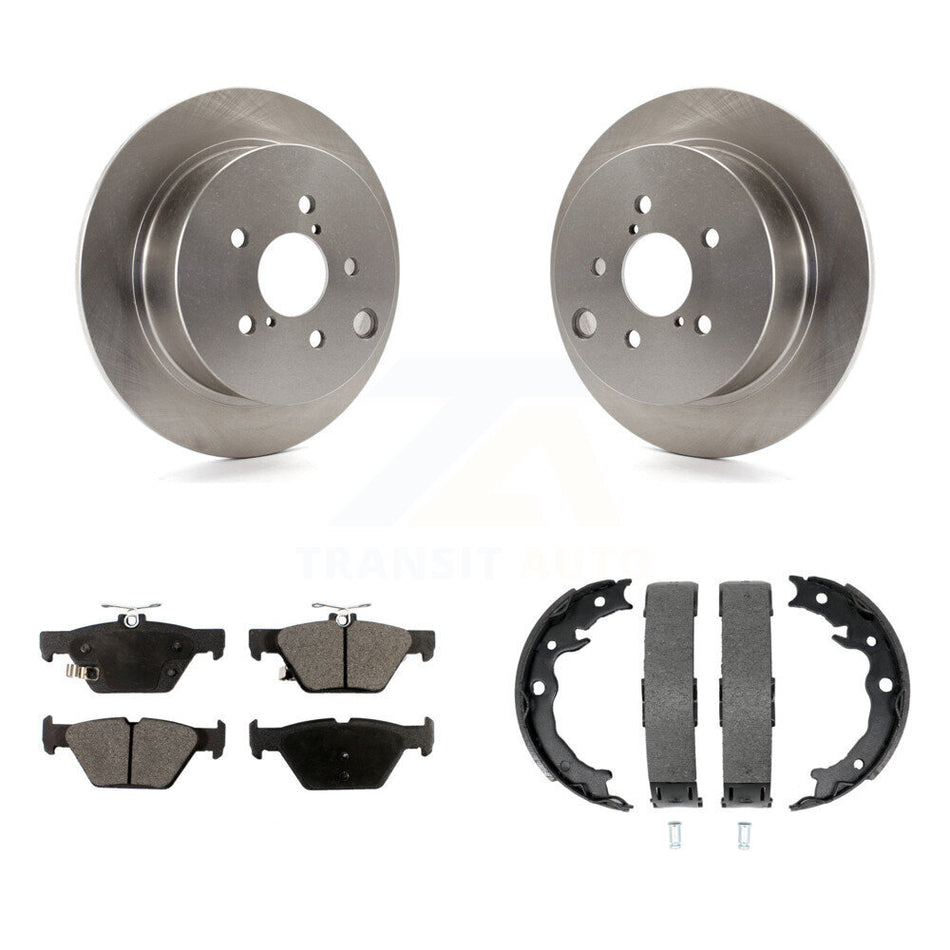 Rear Disc Rotors Semi-Metallic Pads And Parking Brake Shoes Kit For Subaru Crosstrek K8F-104545