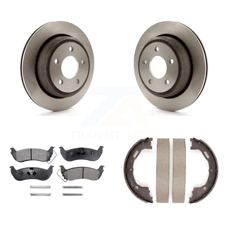 Rear Disc Rotors Semi-Metallic Pads & Parking Brake Shoes Kit For Ford Ranger Mazda B2300 K8F-104548