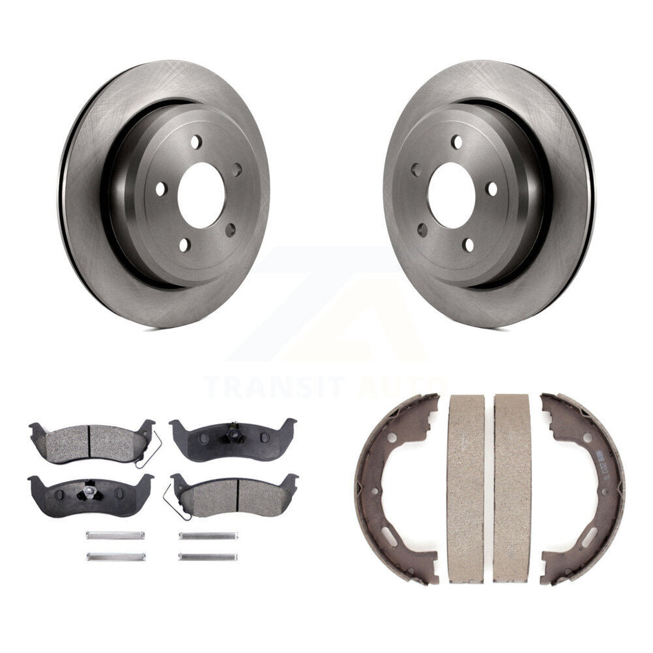 Rear Disc Rotors Semi-Metallic Pads And Parking Shoes Kit For Mercury Grand Marquis Ford K8F-104549