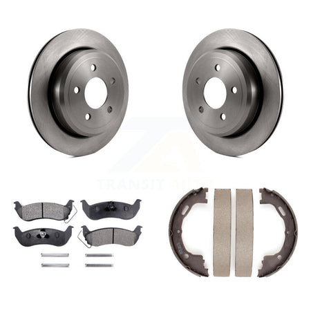 Rear Disc Rotors Semi-Metallic Pads And Parking Shoes Kit For Ford Crown Victoria Mercury K8F-104551