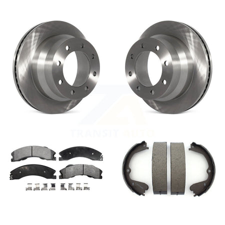 Rear Disc Rotors Semi-Metallic Pads Parking Shoes Kit For Chevrolet Express 3500 GMC 4500 K8F-104554