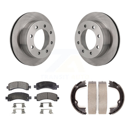 Rear Disc Rotors Semi-Metallic Pads Parking Shoes Kit For Chevrolet GMC Savana 2500 3500 K8F-104556