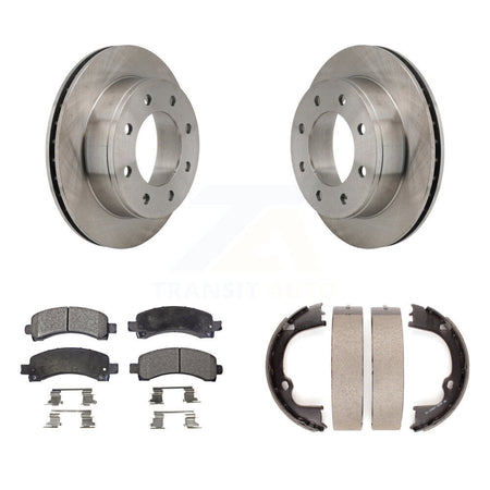 Rear Disc Rotors Semi-Metallic Pads Parking Shoes Kit For Chevrolet Express 2500 3500 GMC K8F-104564