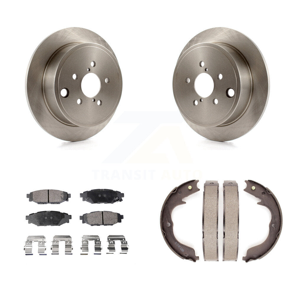 Rear Disc Rotors Semi-Metallic Pads Parking Shoes Kit For Subaru Impreza Forester Outback K8F-104568