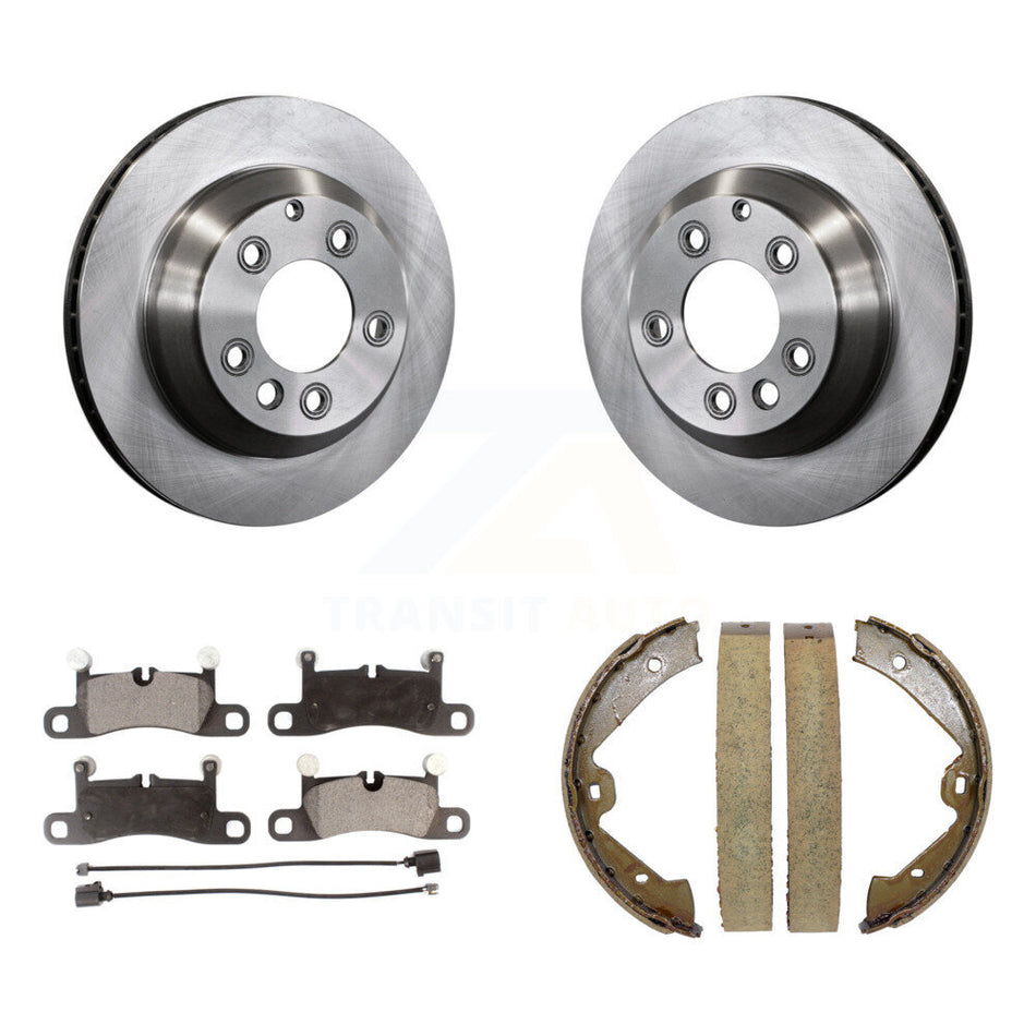 Rear Disc Rotors Semi-Metallic Pads And Parking Shoes Kit For Volkswagen Touareg Porsche K8F-104571