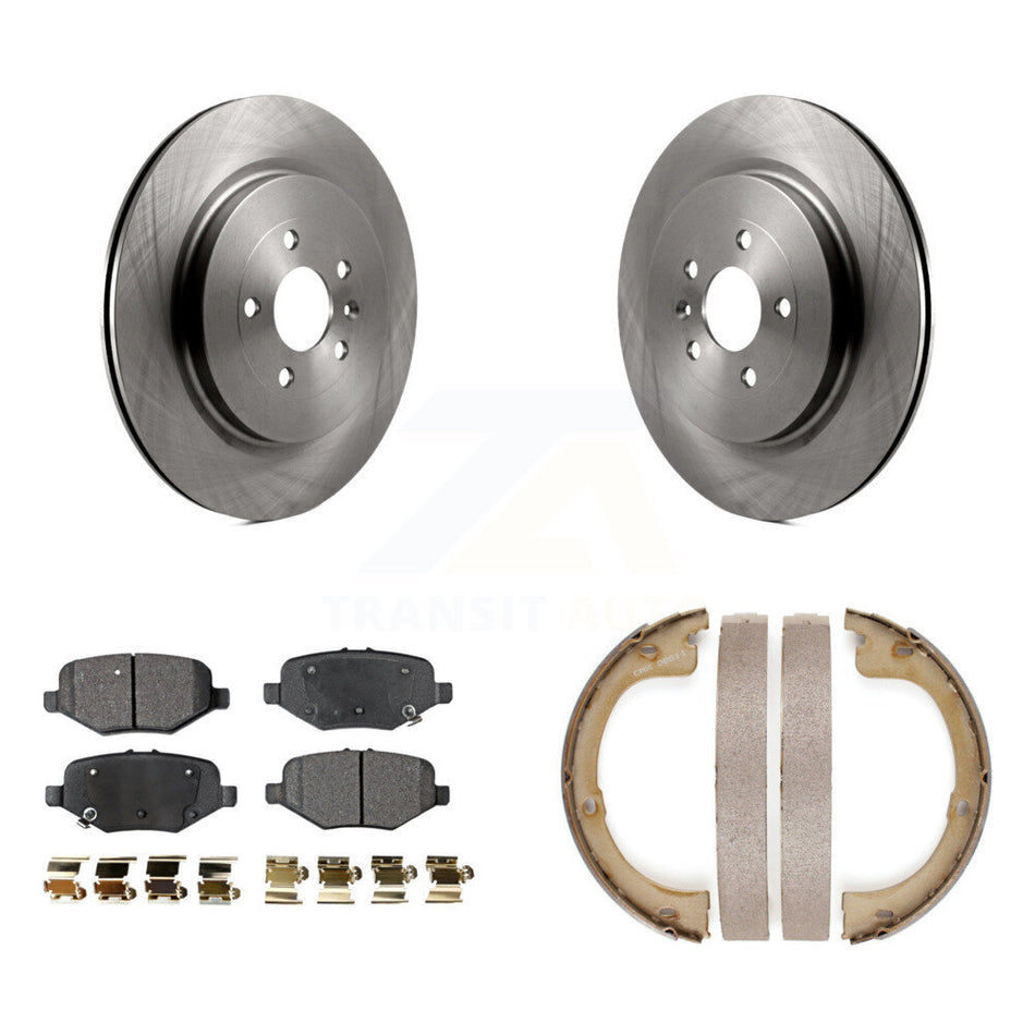 Rear Disc Rotors Semi-Metallic Pads And Parking Brake Shoes Kit For Lincoln MKT K8F-104576