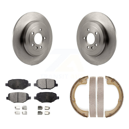 Rear Disc Rotors Semi-Metallic Pads And Parking Brake Shoes Kit For Lincoln MKT K8F-104577