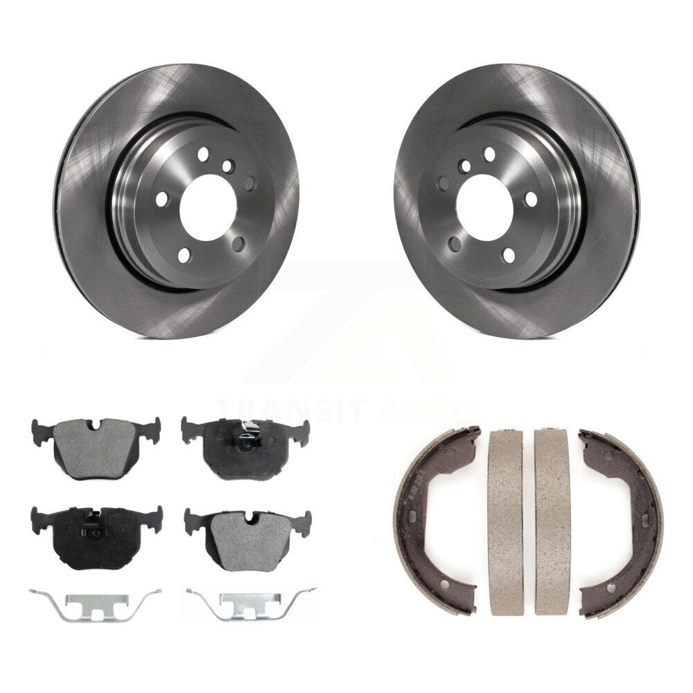 Rear Disc Rotors Semi-Metallic Pads And Parking Brake Shoes Kit For 2004-2010 BMW X3 K8F-104592