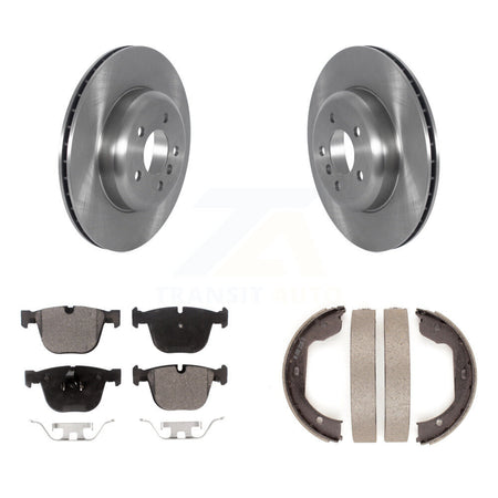 Rear Disc Rotors Semi-Metallic Pads Parking Shoes Kit For BMW 535i GT xDrive 740Li 740i 7 K8F-104607