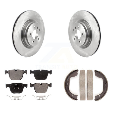 Rear Disc Rotors Semi-Metallic Pads Parking Shoes Kit For BMW 750i xDrive 750Li 550i GT 7 K8F-104608