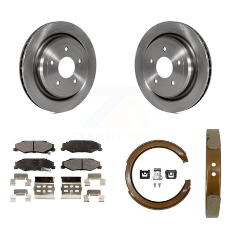 Rear Disc Rotors Semi-Metallic Pads Parking Shoes Kit For Chevrolet Corvette Cadillac XLR K8F-104628