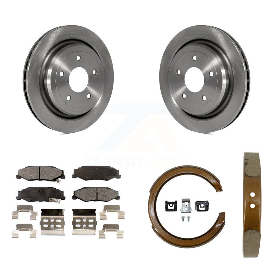 Rear Disc Rotors Semi-Metallic Pads Parking Shoes Kit For Chevrolet Corvette Cadillac XLR K8F-104628