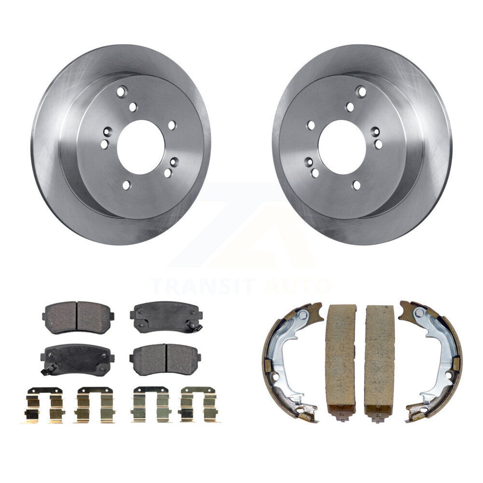 Rear Disc Rotors Semi-Metallic Pads Parking Shoes Kit For Hyundai Tucson Kia Sportage AWD K8F-104630