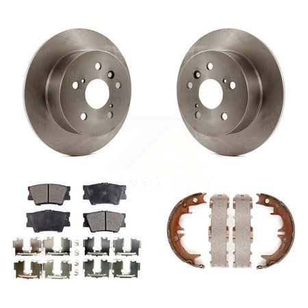 Rear Disc Rotors Semi-Metallic Pads Parking Shoes Kit For Toyota Camry Lexus ES350 Avalon K8F-104634