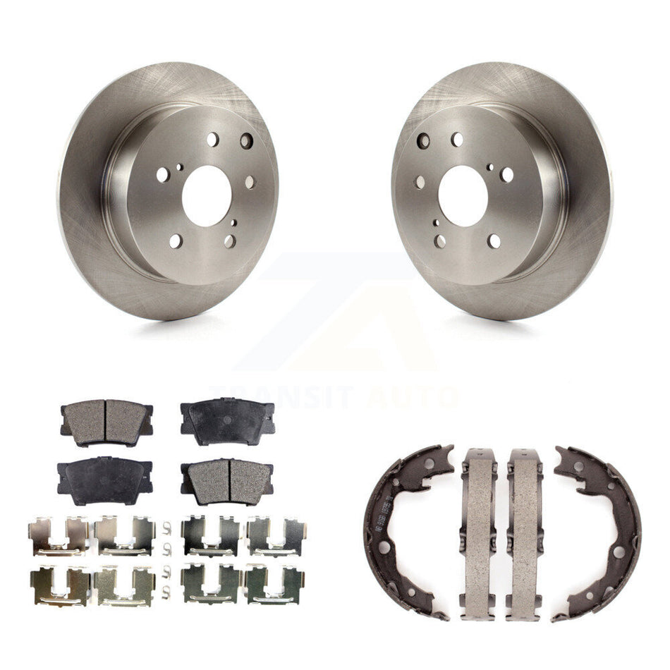 Rear Disc Rotors Semi-Metallic Pads And Parking Shoes Kit For Toyota Matrix Pontiac Vibe K8F-104637