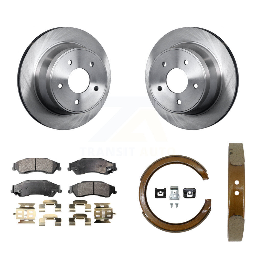 Rear Disc Rotors Semi-Metallic Pads Parking Shoes Kit For Chevrolet GMC Blazer S10 Jimmy K8F-104643
