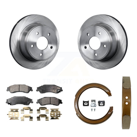 Rear Disc Rotors Semi-Metallic Pads Parking Shoes Kit For Chevrolet GMC Blazer S10 Jimmy K8F-104643