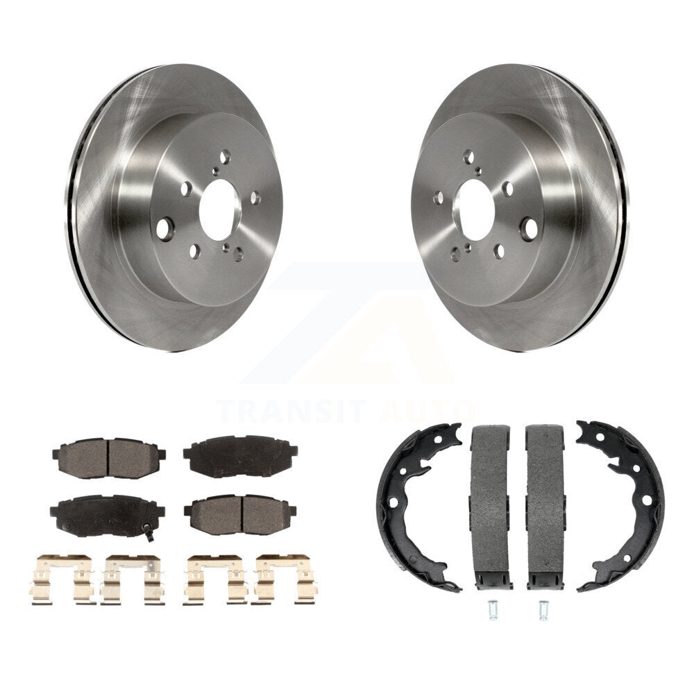 Rear Disc Rotors Semi-Metallic Pads Parking Shoes Kit For 2014-2018 Subaru Forester 2.0L K8F-104647