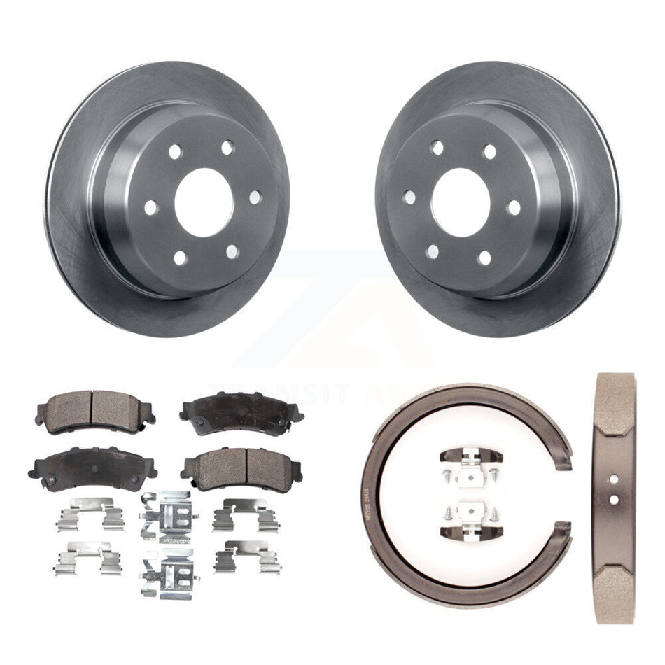 Rear Disc Rotors Semi-Metallic Pads Parking Shoes Kit For Chevrolet GMC Silverado 1500 XL K8F-104663