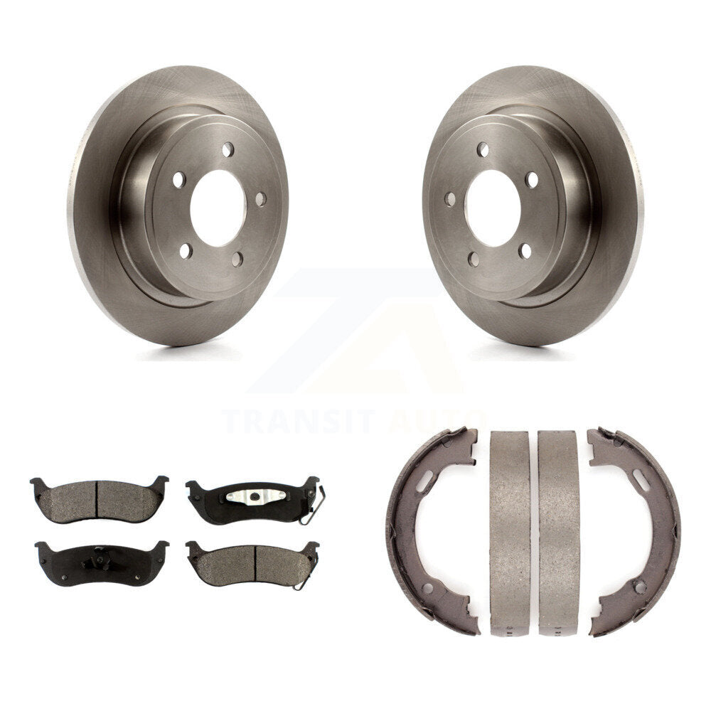 Rear Disc Rotors Semi-Metallic Pads And Parking Shoes Kit For 2004-2008 Chrysler Pacifica K8F-104674