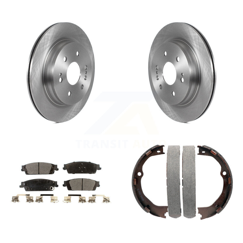 Rear Disc Rotors Semi-Metallic Pads Parking Shoes Kit For Chevrolet Silverado 1500 LD GMC K8F-104678