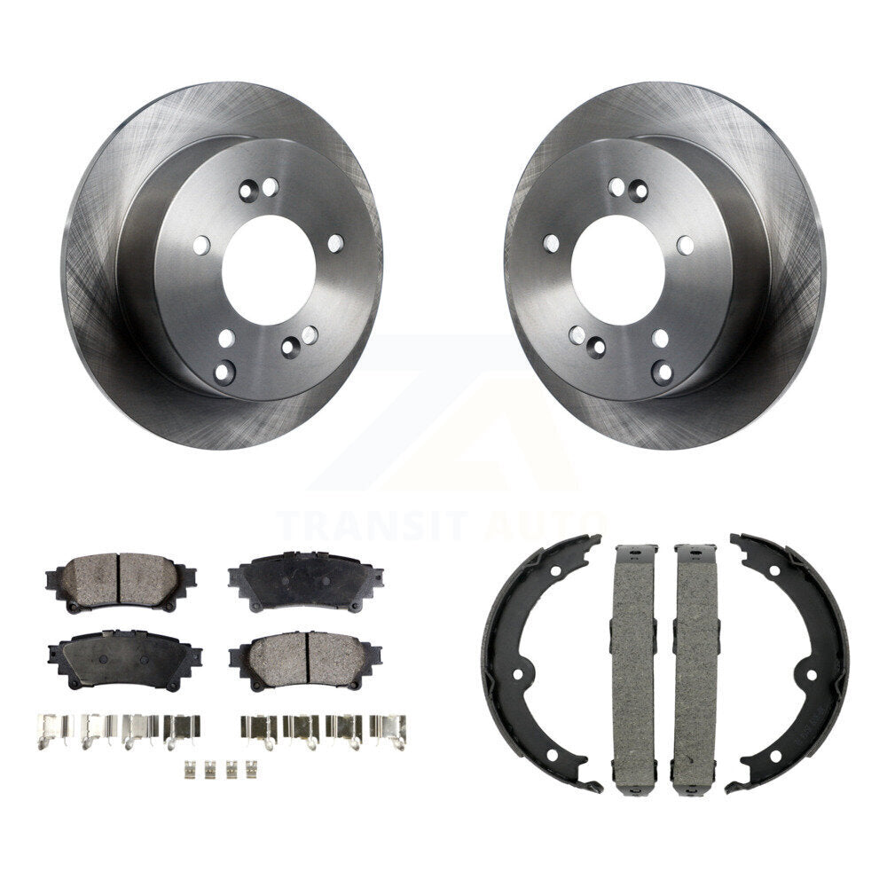 Rear Disc Rotors Semi-Metallic Pads And Parking Brake Shoes Kit For Lexus IS250 K8F-104685