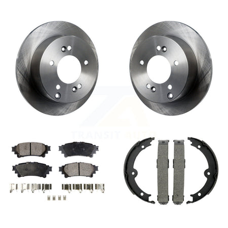 Rear Disc Rotors Semi-Metallic Pads And Parking Brake Shoes Kit For Lexus IS250 K8F-104685