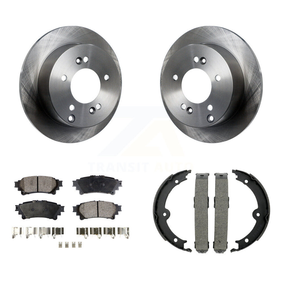 Rear Disc Rotors Semi-Metallic Pads And Parking Brake Shoes Kit For Lexus IS250 K8F-104685