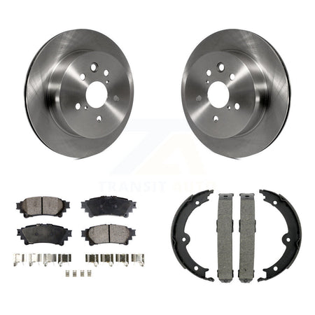 Rear Disc Rotors Semi-Metallic Pads And Parking Brake Shoes Kit For Lexus IS350 IS250 K8F-104686