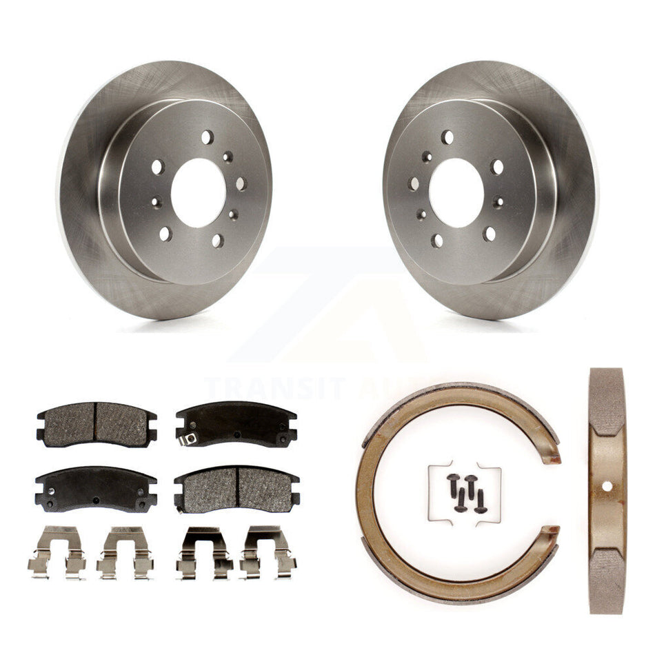 Rear Disc Rotors Semi-Metallic Pads Parking Shoes Kit For Chevrolet Impala Pontiac Grand K8F-104697